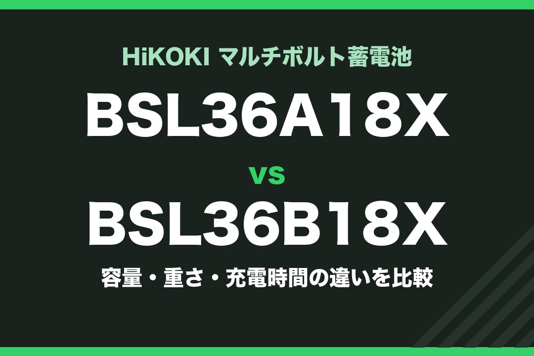 HiKOKI マルチボルト蓄電池 BSL36A18X と BSL36B18X の比較